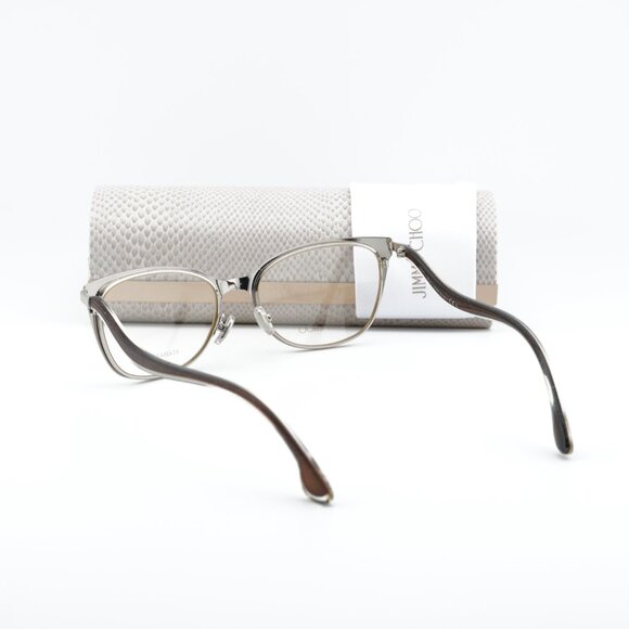 Jimmy Choo JC256 012R 00 Cat Eye 53mm Eyeglasses - Brown/Silver - Picture 4 of 10